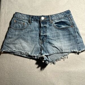 Forever21 high waisted button up jean shorts